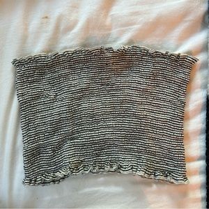 brandy melville black and white stripe tube top